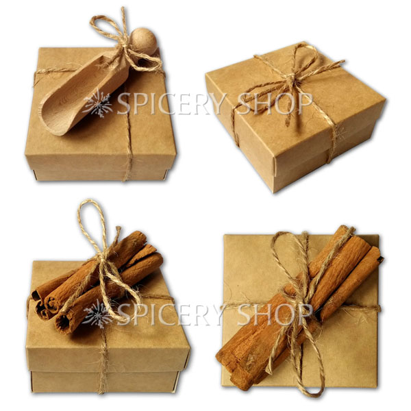 Подарочные наборы специй в картонной коробочке с оформлением