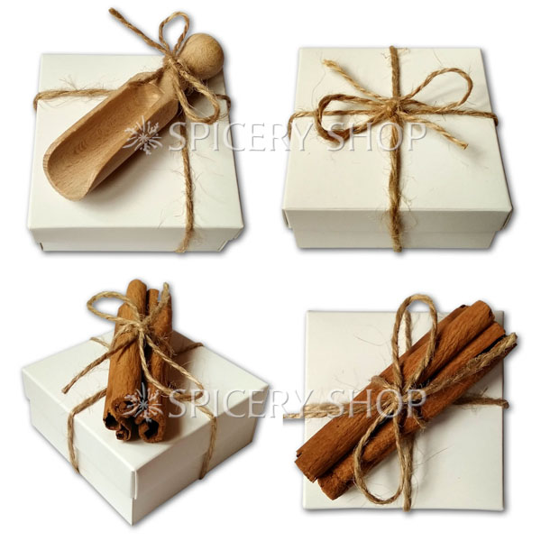Подарочные наборы пряностей в картонной коробочке с оформлением